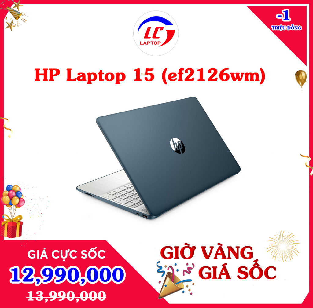 HP Laptop 15 2021 ef2126wm XANH THAN